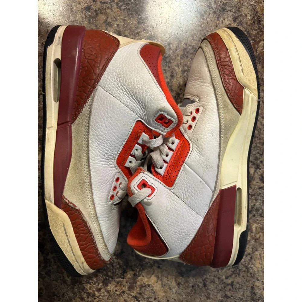 Jordan 3 Retro Mars Stone GS White Orange Brown DV7028-108 Kids Size 6.5Y